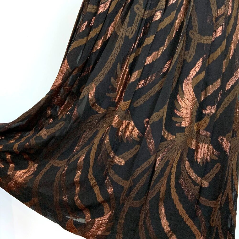 Vintage Evan Picone Pleated Maxi Evening Skirt Black Metallic Phoenix Sz 10 - 8 - Picture 10 of 16